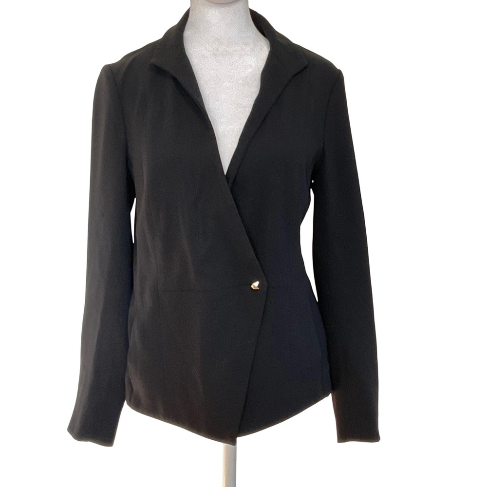 M.M. LAFLEUR Women's Wells 2.0 Blazer Jacket Classic Black Asymmetrical button 4